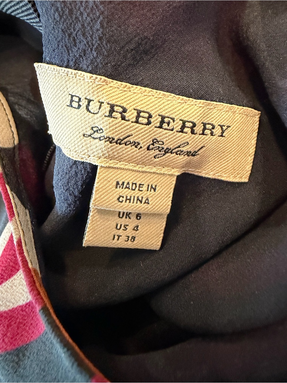 Burberry Multicolor Floral Short Sleeve Mini Dress - Green, Brown, Blue - Picture 4 of 4
